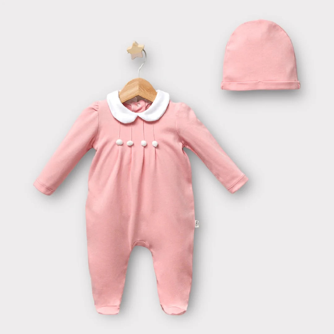 3-6 Ay Kız Bebek %100 Pamuklu Tulum